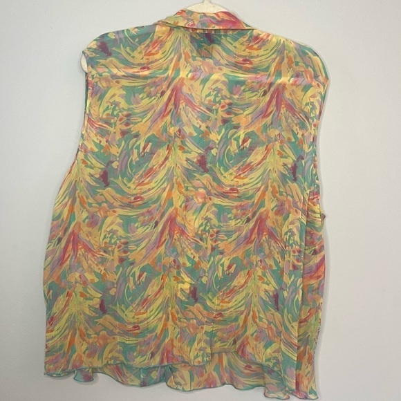 Metro Style Y2K Lace Ruffle Sleeveless Colorful Blouse 20 - Picture 6 of 6